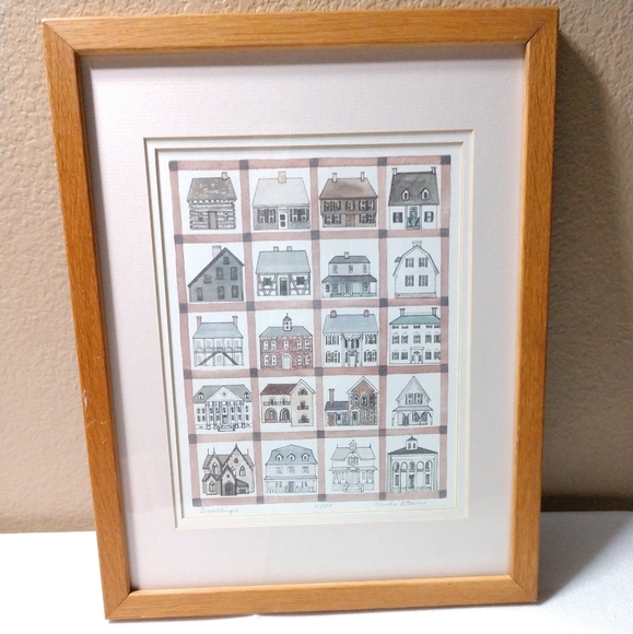 Beautiful Art Print Houses House Styles Architecture Signed Numbered